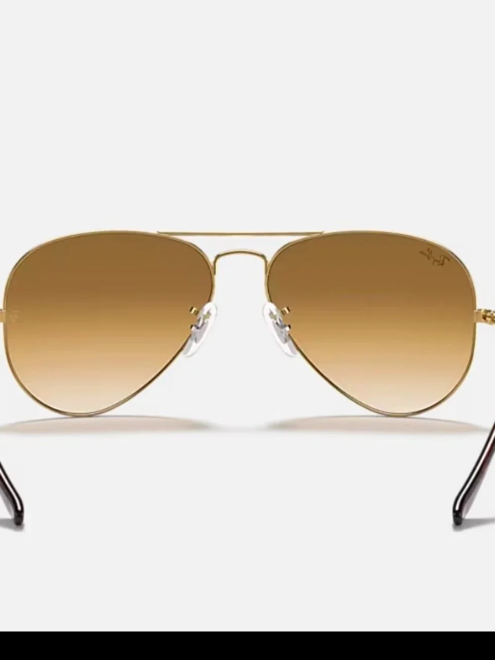 Ray-Ban Gold Aviator Sunglasses with Brown Gradient Lenses